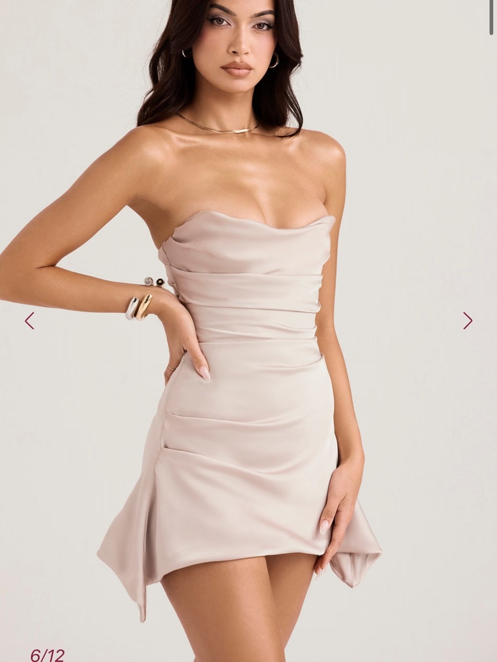 House of CB Jasmine Oyster Strapless Corset Dress NWT - Picture 4 of 9